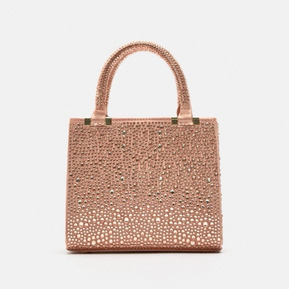SOLD Zara Rhinestone Mini City Bag Rose Pink Rare